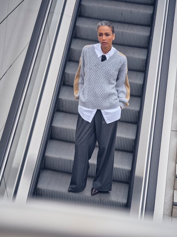 Mos Mosh - MMBeth Ottili V-Neck Knit Grey