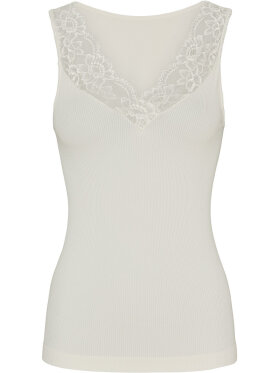 tim&simonsen - Belen rib v-lace Top Ivory