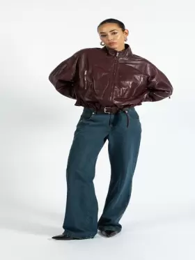 Coster Copenhagen - Leather bomber Jacket Bordeaux
