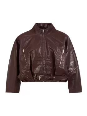 Coster Copenhagen - Leather bomber Jacket Bordeaux