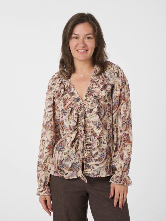 Neo Noir - Ivery Art Paisley Blouse Creme