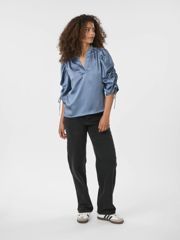 Neo Noir - Alvira Drapy Satin Dusty Blue