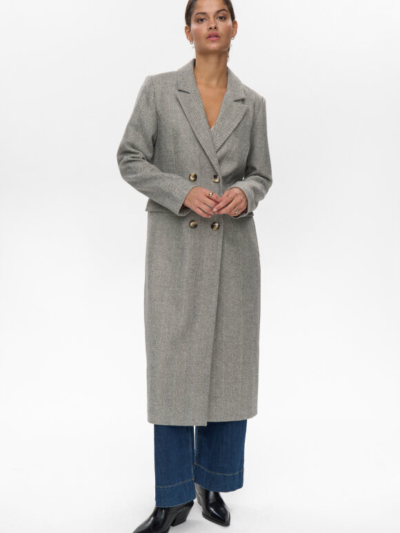 Numph - NURaven Coat Medium Grey mel