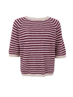 Black Colour - BCDell Striped Jumper plum