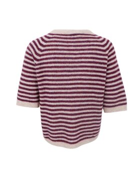 Black Colour - BCDell Striped Jumper plum