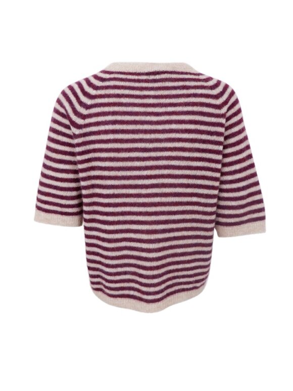 Black Colour - BCDell Striped Jumper plum