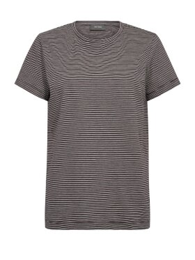 Mos Mosh - MMTalia O-SS Stripe Tee Fudge