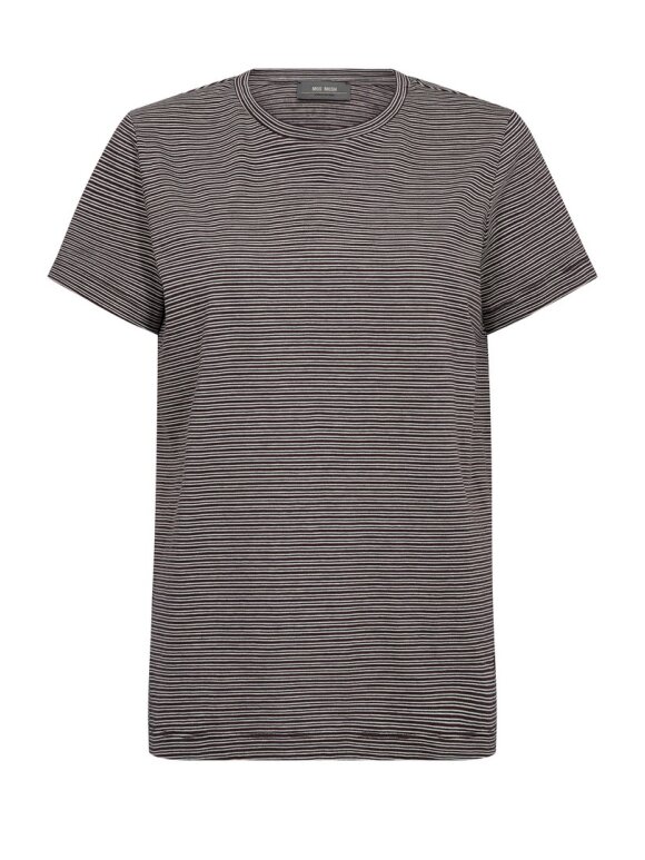Mos Mosh - MMTalia O-SS Stripe Tee Fudge