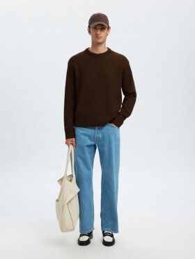 Selected - SLHARNE KNIT RELAXED WOOL SWEA