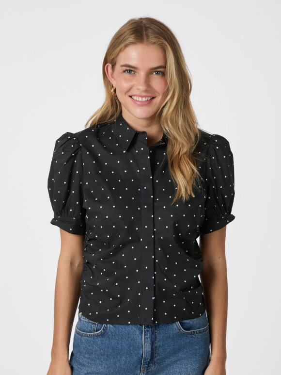 Neo Noir - Frannie Dot Shirt Black