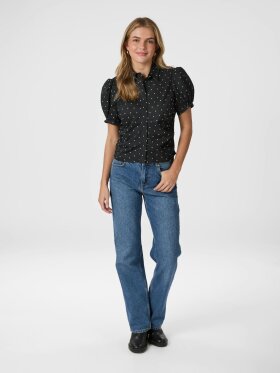 Neo Noir - Frannie Dot Shirt Black
