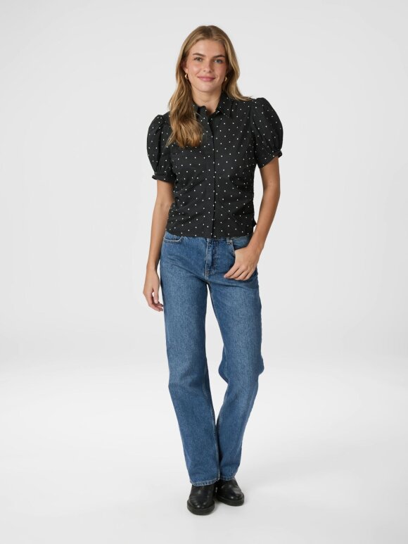 Neo Noir - Frannie Dot Shirt Black