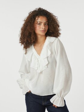 Neo Noir - Aminea Ruffle Blouse white