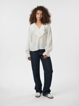 Neo Noir - Aminea Ruffle Blouse white
