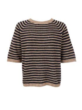 Black Colour - BCDell Striped Jumper Black