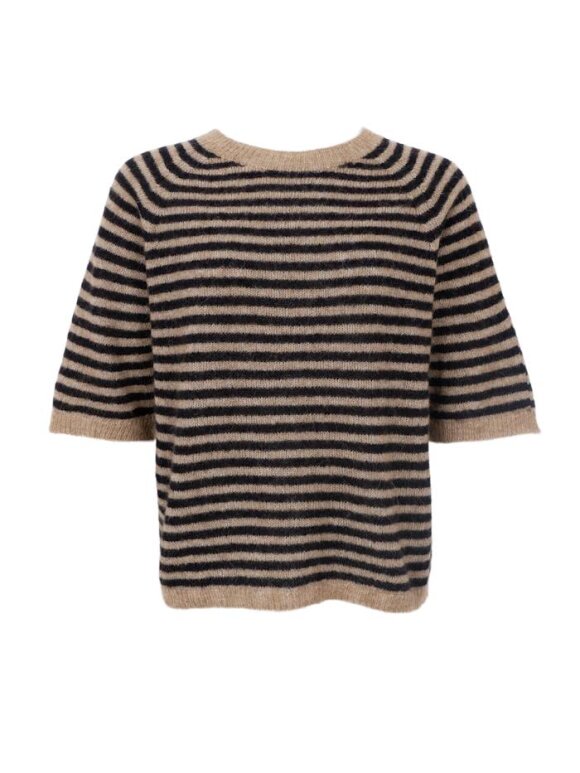 Black Colour - BCDell Striped Jumper Black