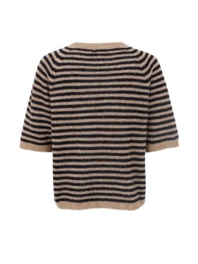Black Colour - BCDell Striped Jumper Black