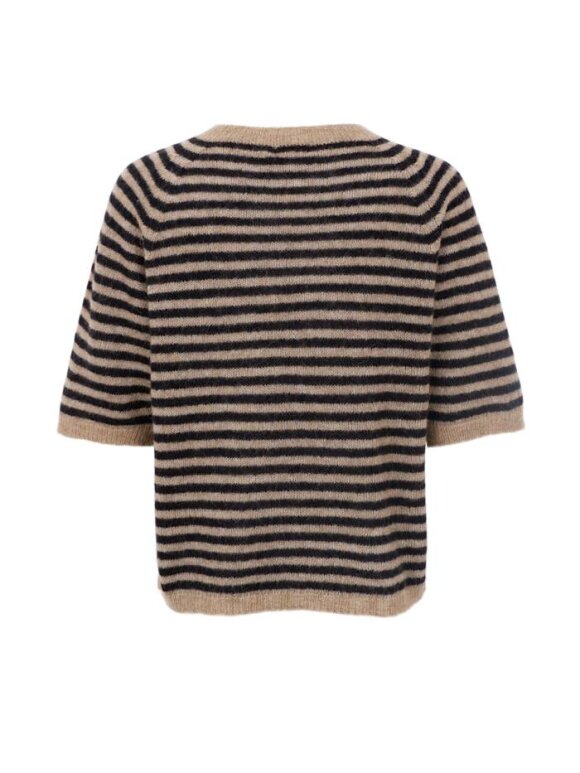 Black Colour - BCDell Striped Jumper Black