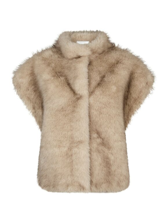 Neo Noir - Kevini Faux Fur Vest Beige