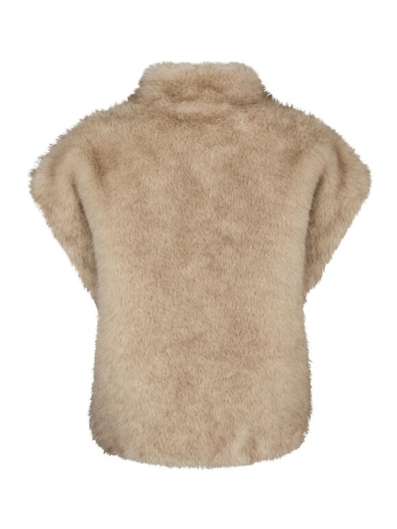 Neo Noir - Kevini Faux Fur Vest Beige