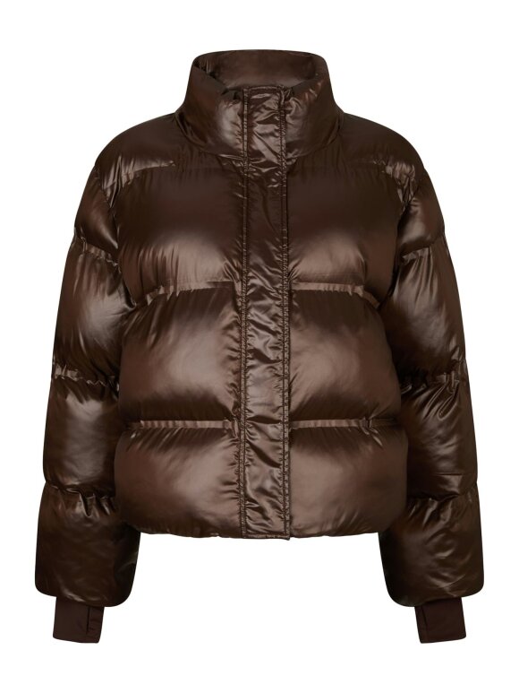 Neo Noir - Rhea Shiny Puffer Jacket Brown