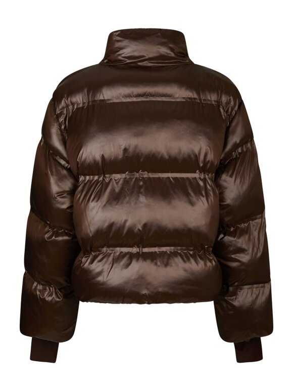 Neo Noir - Rhea Shiny Puffer Jacket Brown