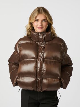 Neo Noir - Rhea Shiny Puffer Jacket Brown