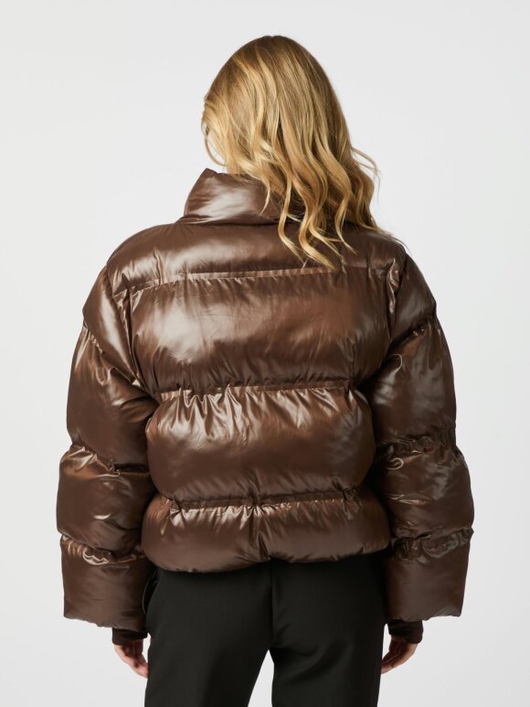 Neo Noir - Rhea Shiny Puffer Jacket Brown