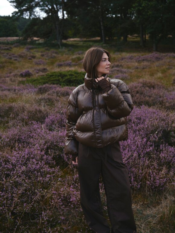Neo Noir - Rhea Shiny Puffer Jacket Brown