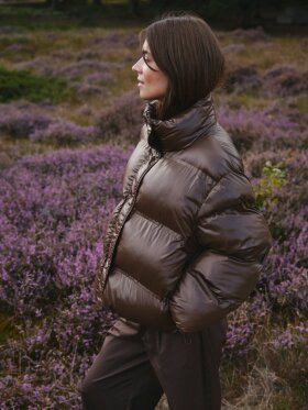 Neo Noir - Rhea Shiny Puffer Jacket Brown