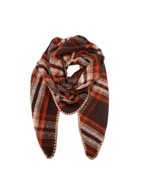 Black Colour - BCLeoni chequered scarf Mocca