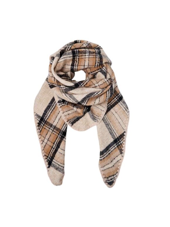 Black Colour - BCLeoni chequered scarf creme
