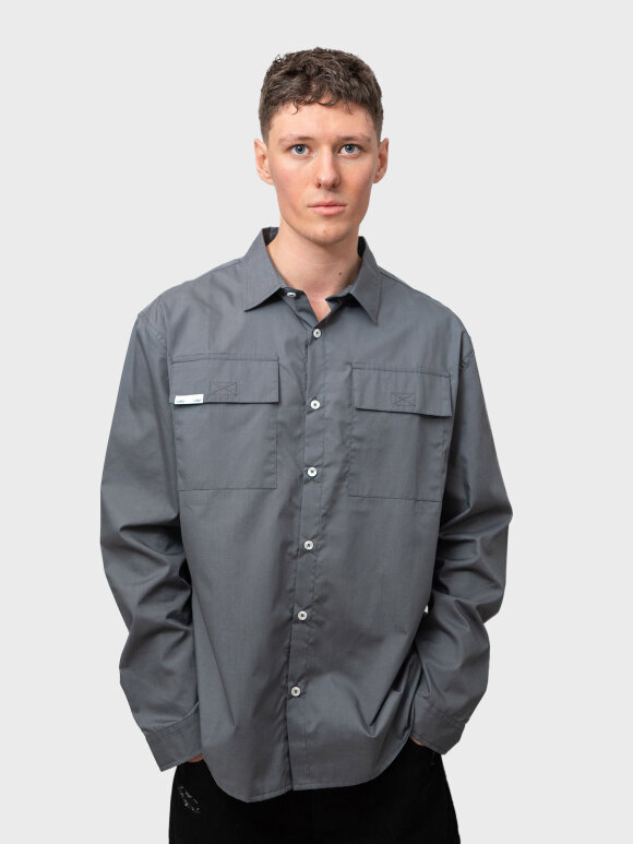 LAU--LAU - LAU Solid Shirt Grey