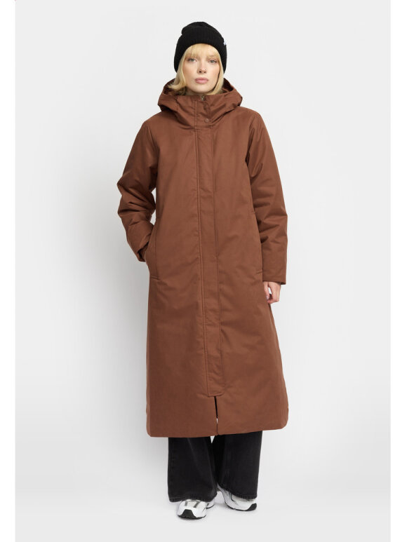 Selfhood Dame - Long Hooded Parka Brown