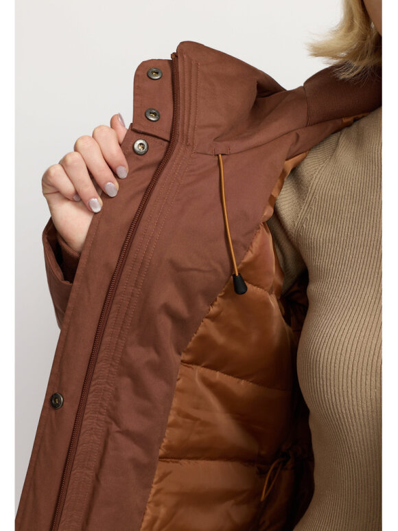 Selfhood Dame - Long Hooded Parka Brown