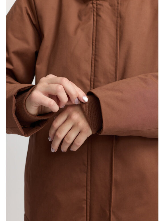 Selfhood Dame - Long Hooded Parka Brown