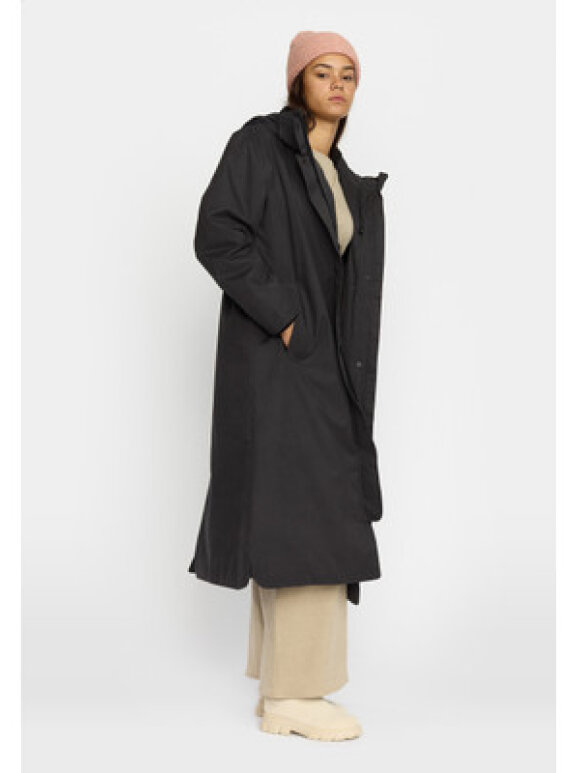 Selfhood Dame - Long Hooded Parka Black