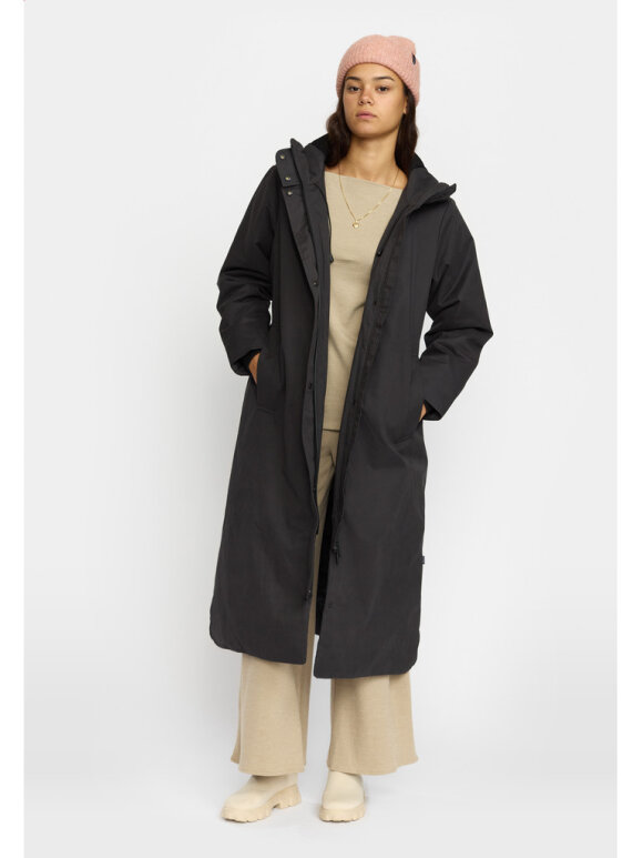Selfhood Dame - Long Hooded Parka Black