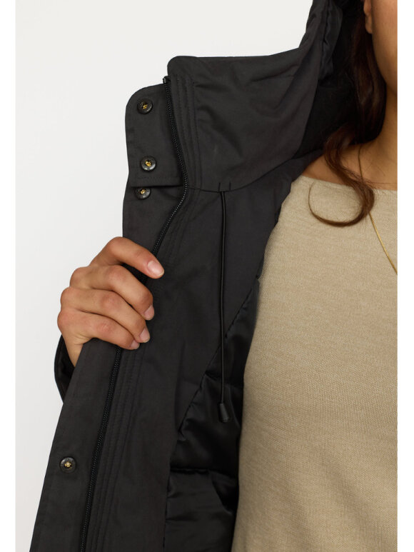 Selfhood Dame - Long Hooded Parka Black