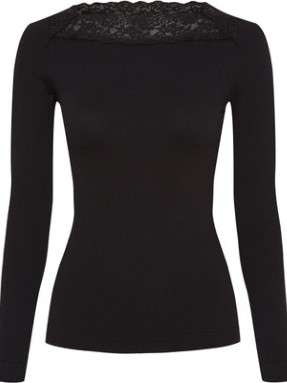 tim&simonsen - Anita rib T-shirt LS Nero
