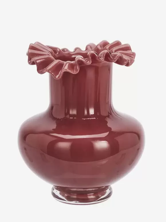 Madam Stoltz - Glass vase Maroon