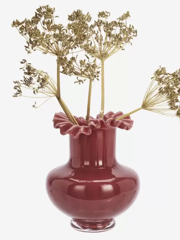 Madam Stoltz - Glass vase Maroon