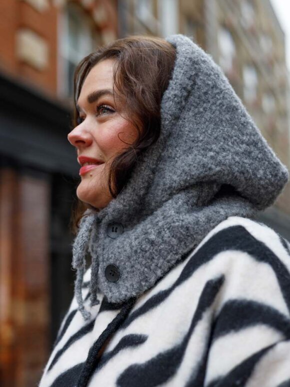 Black Colour - BCWillow Balaclava hat d. grey