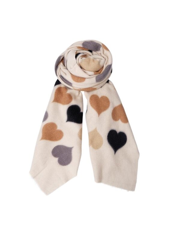 Black Colour - BCRumi Heart Winter scarf Creme