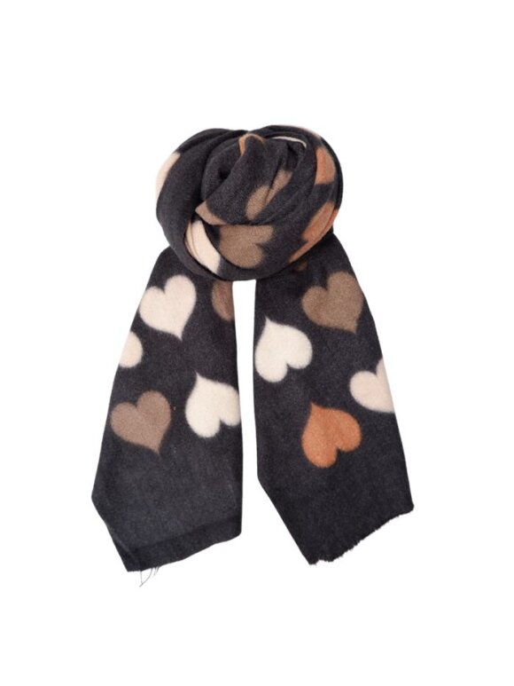 Black Colour - BCRumi Heart Winter scarf blac