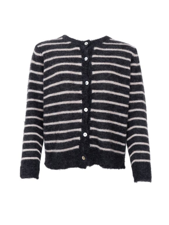 Black Colour - BCDell Striped Knit Cardigan