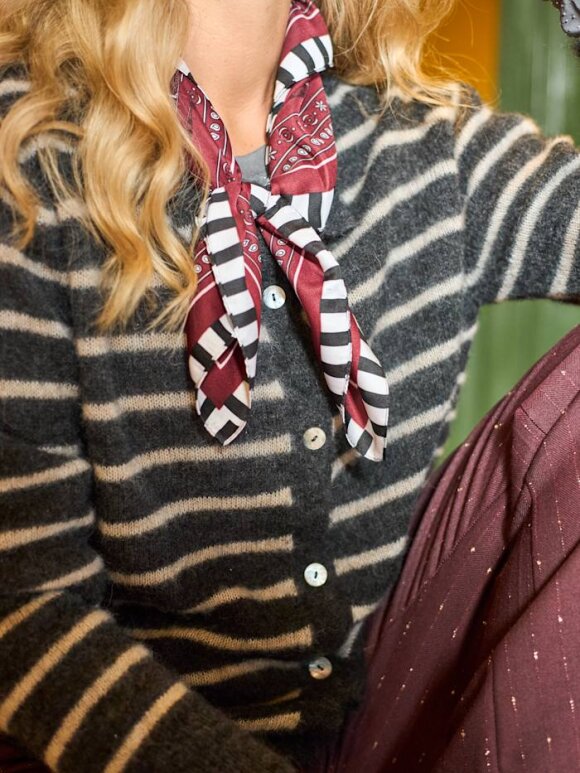 Black Colour - BCDell Striped Knit Cardigan