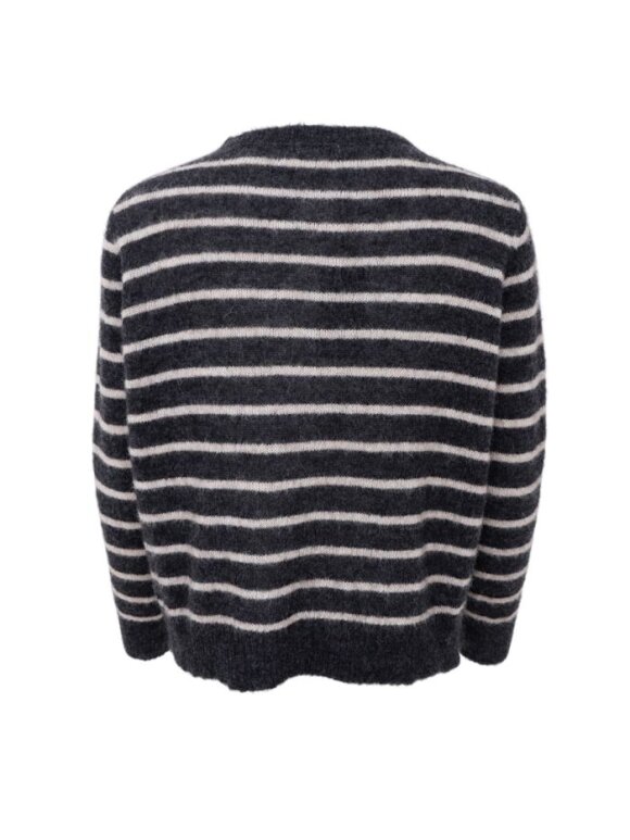 Black Colour - BCDell Striped Knit Cardigan