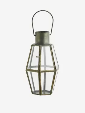 Madam Stoltz - Iron lantern aged bras clear