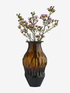 Madam Stoltz - Recycled glass vase amber